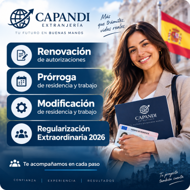 Renovación, prórroga y modificación de residencia y trabajo. Regularización Extraordinaria 2026 con CAPANDI Extranjería Madrid.